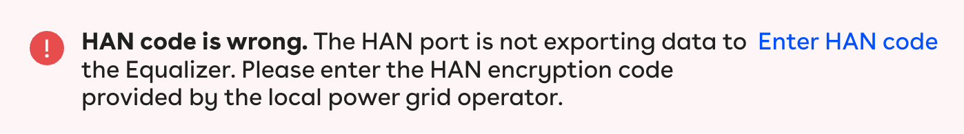 HAN encrypted warning banner