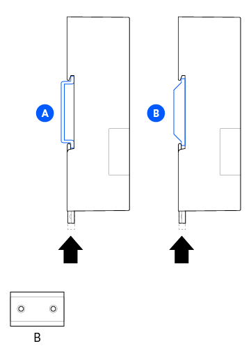 Illustration of DIN rail and bracket