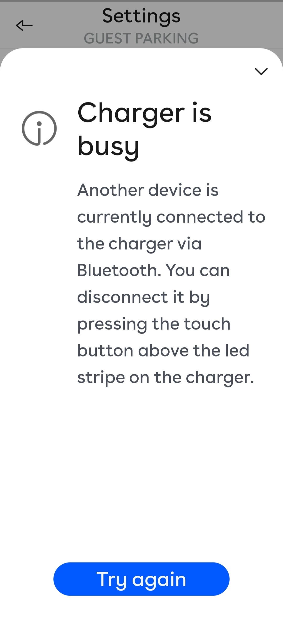 Karte zeigt an, dass ein anderes Gerät über Bluetooth verbunden ist