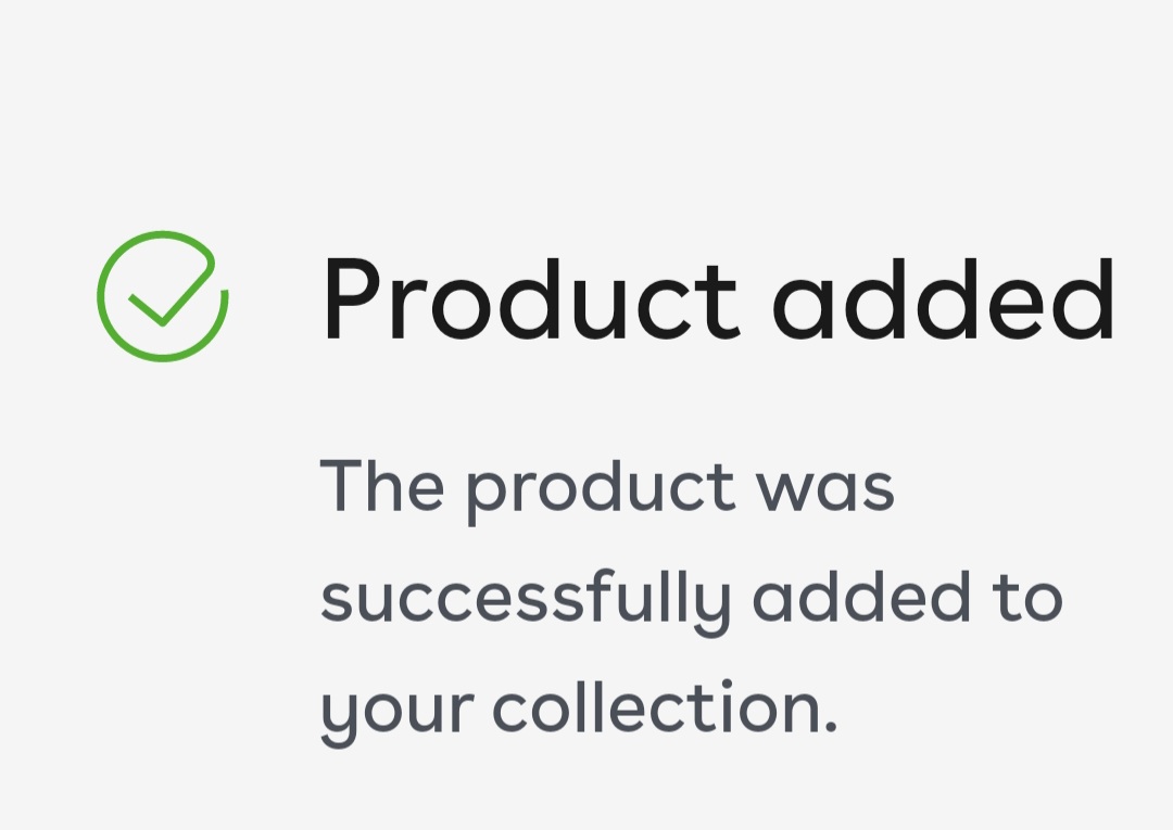a message that the charger was added. There is a green checkmark inside a circle on the left side.