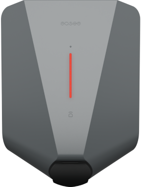 Front of charger showing all red LEDs