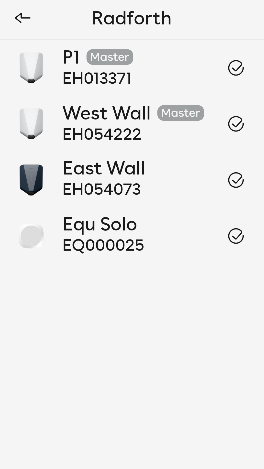 The site card showing products installed on the site