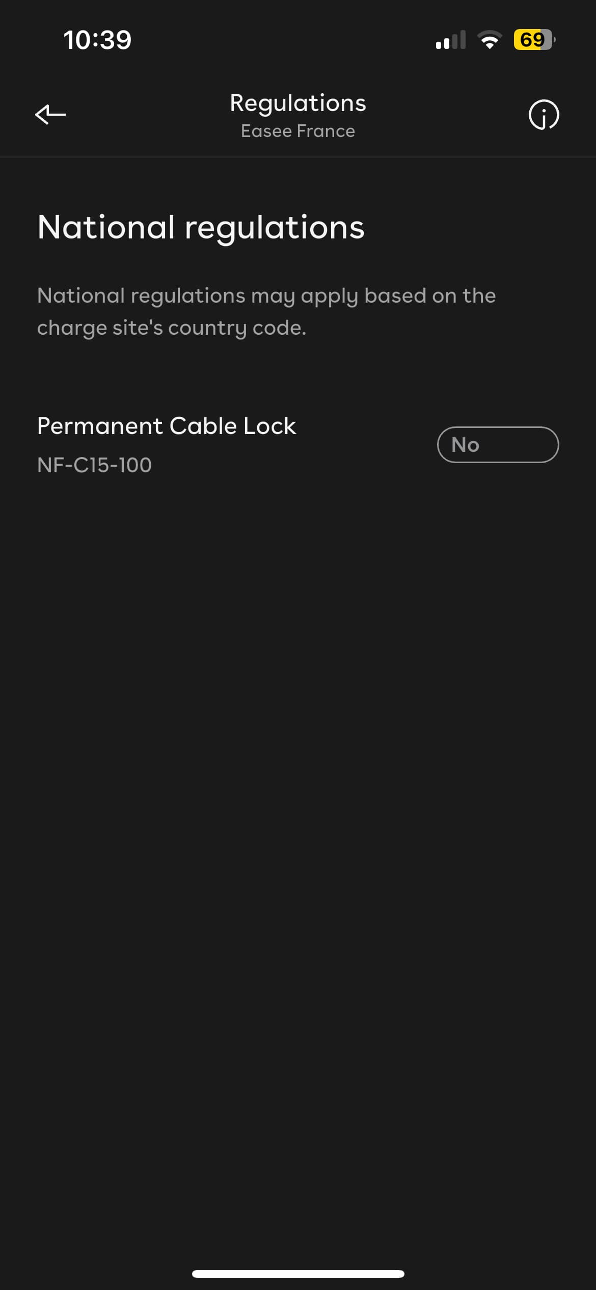 National Regulations, turned off.