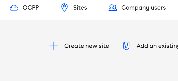 Een screenshot van een deel van de bovenkant van de Sites-pagina.