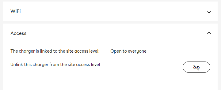 Tilgangsnivåseksjonen på produktsiden.