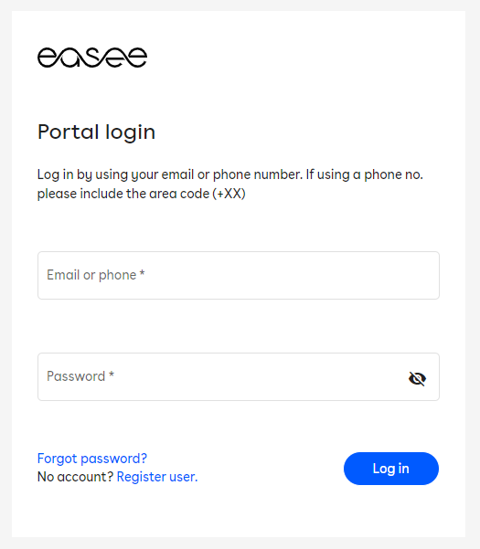 Login screen for Portal. There is a field for an email address or phone number, and a field for password.