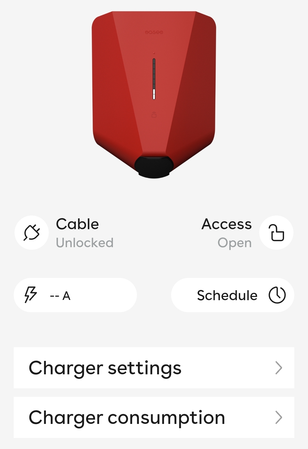 charger card with a red Easee charger